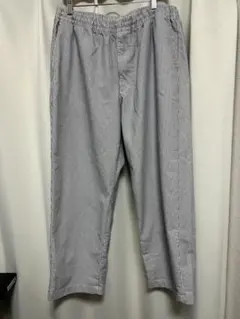ユニクロ イージーパンツ XL ストライプ ヒッコリー風 ワイド ストレッチ