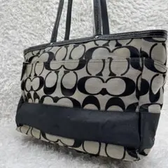 希少✨コーチ　トートバッグ　A4収納可　大容量　シグネチャー　キャンバス　肩掛け