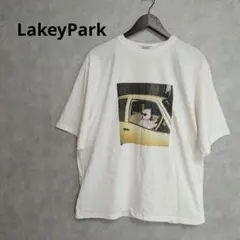キャナルジーン LakeyPark ドッグ フォトプリントTシャツ 半袖 白色のサムネイル