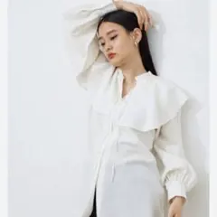 ADAM ET ROPE アダムエロペ　ラッフルカラー　ブラウス