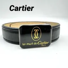 極美品✨カルティエ　ベルト　アルディロン　ロゴ刻印　シルバー金具　黒 極美品✨カルティエ ベルト アルディロン ロゴ刻印 シルバー金具 黒