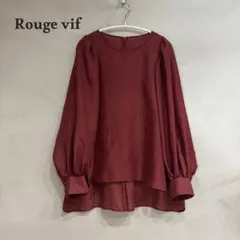 Rouge vif ルージュヴィフ ギャザースリーブ シアーブラウス