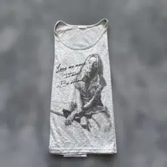 COLZA ドット柄 フォトプリント 長袖Tシャツ グレー L