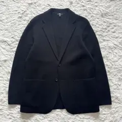 極美品 UNIQLO:C ニット テーラードジャケット Lサイズ ブラック