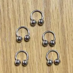 サーキュラーバーベル　ボディピアス　14G ボール6mmシルバー内径10mm