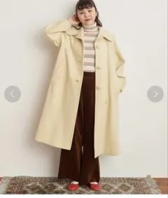Dot&Stripes スーパー100’ｓメルトン ロングコート アイボリーのサムネイル