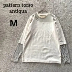 antiqua パターントルソ　シアー切り替えトップス ロンT レディース 長袖のサムネイル