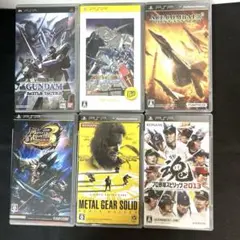 PSPソフトセット（ガンダム、メタルギアなど）6本セット& UMDケース