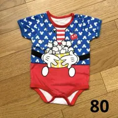 80 ミッキーマウス 半袖 ロンパース コスプレ コスチューム