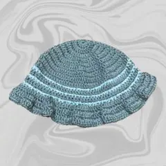 【ハンドメイド】 編み物 バケハ ビーニー クラッシャーハット クロシェハット