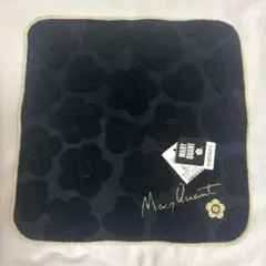 マリークワント ハンカチ ハンドタオル ブラック 花柄