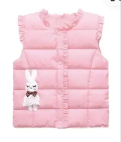 【美品】中綿ダウンベスト　うさぎアウター　140cm