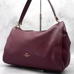 COACH コーチ ショルダーバッグ レザー パープル 肩掛け 金具ロゴ