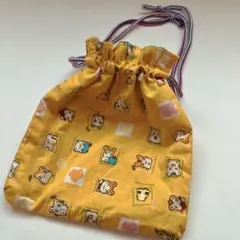 当時物 レトロ とっとこハム太郎 ハンドメイド 巾着袋 巾着 裏地和柄 洗濯済み
