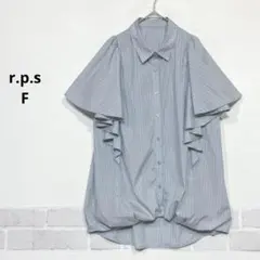 r.p.s フレアスリーブ 半袖ブラウス ライトブルー F バルーン風 L131のサムネイル