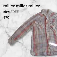 Miller Western Wear チェック柄 長袖シャツ　ピンク水色のサムネイル