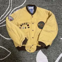 QUATRE SAISONS スタジャン風 ジャケット ワッペン 刺繍 イエロー