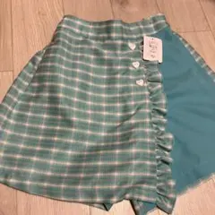 M72 新品チェックキュロット緑160