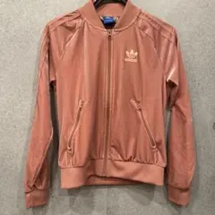 希少【 アディダス】✦ ジャージ ベロア ピンク トレフォイル ３本ライン Ｍ