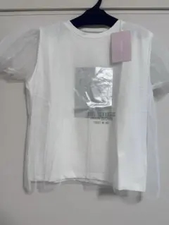 新品タグ付き mily bilet チュール重ね着風Tシャツ L ホワイトのサムネイル