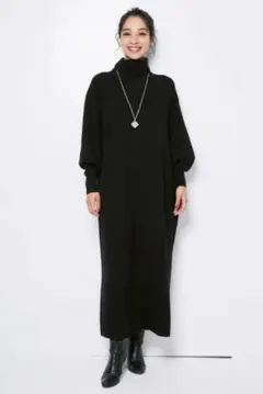 owauno オアーノ　スタンドネックブラウス　ブラック　Ｍ〜Ｌ オアーノ一番人気のIN風ブラウスを長袖でお作りしました | owauno