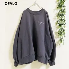 オファロ スウェット トレーナー L グレー バックプリント　ゆるかわ 着回し
