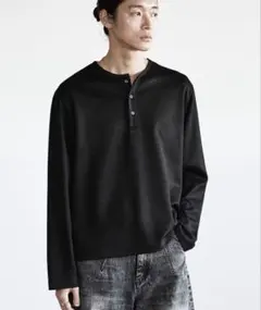 REFINED WAFFLE HENLEY NECK L/S TEE