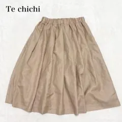 テチチ フレアスカート ウエストゴム ミディ丈 膝下 シンプル 綺麗め ガーリーのサムネイル