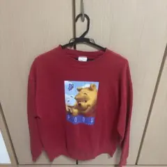 Disney store プーさん トレーナー M 赤