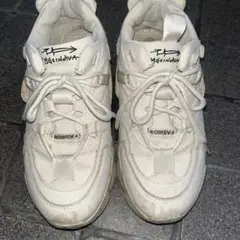 R&E 白スニ 25cm 白 スニーカー アイボリー 厚底 運動靴 匿名