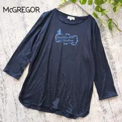 MCGREGOR マックレガー ネイビー プリント 長袖 Tシャツ ロンT L