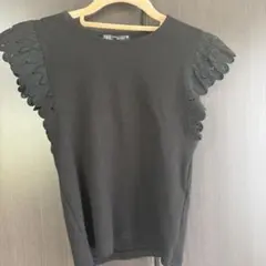 ZARA ブラック ノースリーブ トップス M