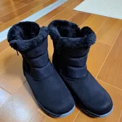 ブラックファーライニングショートブーツ