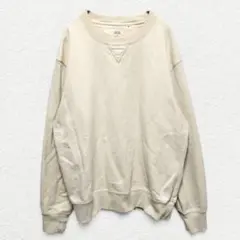 1885【ユニクロ】スウェットシャツ 長袖トレーナー ベージュ M シンプル