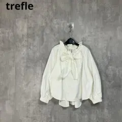 【trefle】　フリルカラーボウタイブラウス　プルオーバー　カットソー　Fのサムネイル