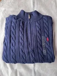 Polo Ralph Lauren ネイビー ジップアップセーター M