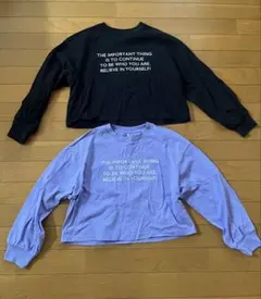 GU メッセージプリント クロップドTシャツ 2色セット