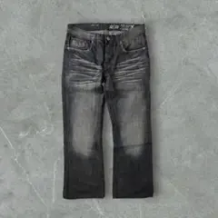 y2k 90〜00s MARC ECKO ブーツカットブラックデニム フェードのサムネイル
