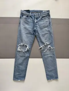 moussy ダメージ加工ライトブルーストレートデニム