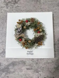 送料込み・:*+.　ドライフラワークリスマスアレンジ　キャンバスボードアレンジ