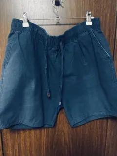 ダークブルー ショートパンツ ゴムウエスト
