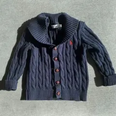 極美品　ラルフローレンRalph Laurenカーディガンネイビー　90 24M