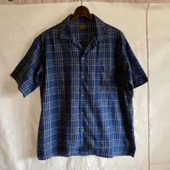 【brown by 2-tacs】check open collar shirt