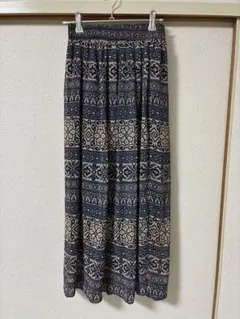 幾何学模様 ロングスカー ト