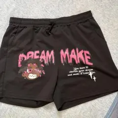 DREAM MAKE グラフィック ショートパンツ ブラック