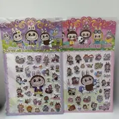 ラブブ ふわふわ　ぷくぷくシール　2シートセット