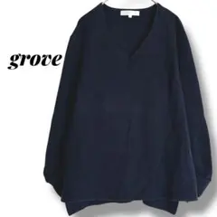 【グローブ】ハイゲージニット　セーター　Vネック　無地　洗える　ゆったり　M