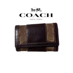 COACH ブラウン レザー キーケース