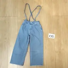 グローバルワーク　デニム　オーバーオール　2WAY　サックス　女の子