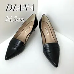 美品⭐︎ DIANA ブラックパンプス ポインテッドトゥ24.5cm